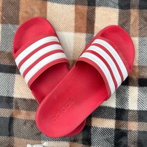 Red Adidas Sliders